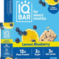 IQBAR Brain and Body Plant Protein Bars - Lemon Blueberry - 12-Count Low Carb - Gluten Free, High Fiber, Vegan Snacks - Low Sugar Meal Replacement