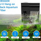 U-V Aquarium Filter for 10-20 Gallon Tank,Hang On Back Aquarium Filter Green Water Cleaning Machine,HOB Filter Ultra-Quiet Powerful Pump 118GPH for Fish Turtle Tank with Surface Skimmer