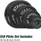 Steel Weight Plates 85LB Set - Olympic 2 inch Center Premium Coating 2x 25lb, 10lb, 5lb, and 2.5lb for Olympic Weight Lifting Barbells