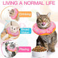 Cat Cone Collar Soft, Cute Cat Donut Collar After Surgery, Adjustable Kitten Recovery Cones to Stop Licking, Lightweight Neck Elizabethan Collars for Cats Kittens (Pink, Large)