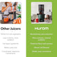 Hurom H320 Cold Press Juicer Machine, Easy to Clean Masticating Slow Juicer, Coarse Strainers, Self-Feeding, Hands Free, Family Size, Quiet Motor, Easy Assembly (Kale/Dark Green)