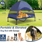 Upgraded Elevated Dog Bed with Canopy, Portable Raised Outdoor Dog Bed with Stable Anti-Slip Feet, Wider Shade Pet Bed Cot, Raised Dog Beds for Large Dogs Camping, Indoor & Outdoor Use