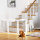 Spirich Freestanding Wire Pet Gate for Dogs, 60 inches Extra Wide, 30 inches Tall Dog Gate for The Houes, Doorway, Stairs, Pet Puppy Safety Fence, White 3 Panels