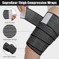 supregear 2 Pcs Hamstring and Thigh Compression Wraps, Adjustable Thigh Brace for Muscle Sprain, Quadricep Support Sleeve for Men and Women, Elastic Bandages for Knee Calf Arm Leg, 200 cm/79 in, Black
