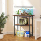 Snughome 10-30 Gallon Fish Tank Stand, Aquarium Stand 2-Tier Storage Shelves, Heavy Duty Terrarium Stand for Home Office Fish Tank Shelf, 30" L x 11.8" W x 30.7" H, Rustic Brown