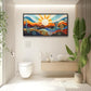 Extra Large Framed Abstract Boho Desert Wall Art, Sun Cactus Landscape Wall Decor Pictures for Living Room,Cacti Canvas Print Painting Modern Artwork Bedroom Office Bathroom Home Decor 60L x 30W