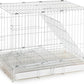 Large Portable Durable Metal Travel or Veterinary Easy Collapsable Parrot Bird Carrier Beaks Proof Carrier Cage Easy Clean Pull Out Tray Stainless Steel Feeder Bowls Natural Wooden Perch