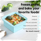 2-Cup Silicone Freezer Trays with Lids – Perfect for Meal Prep, Portion Control, and Easy Freezing-Meal Prep Container Molds for Soup,Leftovers (Aqua, 4 Pack)