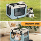 Extra Large Dog Crate with 2 Foldable Bowl, 36 Inch Collapsible Travel Dog Crate Kennel with Soft Blanket for Medium Dogs,Indoor & Outdoor (36" L x 25" W x 25" H, Blue)