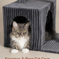 Cat Tree for Large Cat, 22.8” Cat Tower with Scratching Post, 20.9 * 15.7in Perch Bed for Adult Cats, Cat Condo with 2 Caves for Indoor Cats, Dark Gray