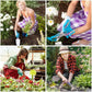 Garden Tools Set, 11 Pieces Gardening Gifts with Purple Floral Print, Ergonomic Handle, Trowel, Rake, Shovels, Pruner, Shears, Sprayer, Gloves, Garden Hand Tools with Carrying Case
