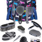 Harrison Howard Horse Grooming Kit 11-Piece Equine Care Series Horse Brush Sets with Organizer Tote Bag Tack Room Supplies Shedding Grooming Massaging Tools Black Brushstroke Ponies