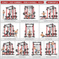 Power Rack Power Cages Multi-Function Squat Rack with Cable Crossover System Selectable More Training Attachment Weight Cage for Garage Home Gym