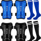 Kids Soccer Shin Guards and Socks Toddler Soccer Shin Pads Protective Defender Gear for 3-15 Years Old Youth Boys Girls