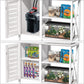 40-50 Gallon Fish Tank Stand, Aquarium Stand with Cabinet Accessories Storage, Heavy Duty Metal Frame, 40.55" L*18.89" W Tabletop, 850LBS Capacity, White PG02YGW