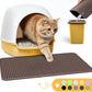 Cat Litter Mat - 23.2'' x 29.1'' Large Litter Trapping Mat, Easy to Clean Litter Box Mat, Waterproof, Urine-Proof, Non-Slip Kitty Litter Mats for Floor, Brown