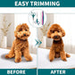 Professional Pet Grooming Kit, Stainless Steel Dog & Cat Grooming Shears with Rounded Tip Blades for Safe Fur Trimming, Thinning Shears, Straight Scissors, and Pet Comb (Set of 3)
