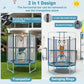 GYMAX 5FT Trampoline for Kids, ASTM Approved with Safety Net & Kitten Trapeze Rings, Indoor/Outdoor
