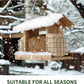 Solution4Patio US Cedar Hopper Bird Feeder for Outdoors Hanging, Handcrafted Wood Double Suet Cage & Clear View Windows, Squirrel-Proof Wild Bird Feeder for Cardinals, Finches, Chickadees