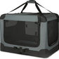 Amazon Basics 4-Doors Portable Soft-Sided Folding Travel Crate Kennel for cat, Dog, and Other Small Animals, Grey, S 26" x 18" x 18"