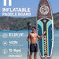 Inflatable Paddle Board 11 '* 34 "* 6" Extra Wide Sup Board, 420lb Capacity Paddle Board for Adults, Suitable for Sea and Lakes, 2+1Family Board