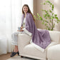 Snuggle Sac Purple Reversible Super Soft Blanket Twin Size for Bed and Sofa, Warm Cozy Knit Blankets Fuzzy Plush, Heather Purple, 60x80 inches
