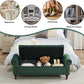 58.1'' Storage Bench Upholstered Velvet End of Bedroom Bed Bench Ottoman with Tufted Cushioned Rolled Arm Large Storage Space for Reading Living Room Entryway,Dark Green