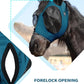 Harrison Howard Horse Fly Mask with Forelock Opening Stretch Breathable and Comfortable for Horses UV -Protection Peacock Blue L