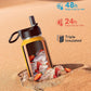 Water Bottle 32 oz Insulated with Straw, Coolflask Stainless Steel Metal 3 Lids Water Flask Wide Mouth for Sports or Office, Non-BPA Keep Cold Up to 48 Hrs or Hot Up to 24 Hrs, Ombre Yellow/Orange