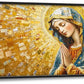 Extra Large Virgin Mary Framed Wall Art for Living Room,Oversized Golden Christian Religious Pictures Wall Decor,Canvas Print Painting Modern Artwork Bedroom Office Bathroom 60L" x 30W"