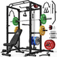 S21 Power Cage, Multi-Function Power Rack with Adjustable Cable Crossover System, 2000LBS Squat Rack for Home Gym with More Training Attachments