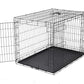 Amazon Basics Durable,Foldable Metal Wire Dog Crate with Tray, Double Door, 42 x 28 x 30 in, Black