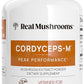 Real Mushrooms Supplement Capsules - Cordyceps Mushroom Powder Rich in Beta Glucans - Mushroom Pills Cordyceps for Energy and Performance - Vegan, Non-GMO, No Grain Fillers, 120 ct