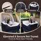 Snoozer Lookout I Car Seat - Dog Car Seats for Small Dogs, Puppy Booster Bed for Small & Medium Sized Pets Up to 25 Lbs, Elevated, Washable - Medium, Black Diamond