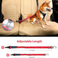IOKHEIRA Dog Seatbelt, Updated Dog Seat Belt, Reflective Bungee Dog Car Harness, Multifunctional Pet Safety Belt with Hook Latch & Seatbelt Buckle, Swivel Aluminum Carabiner, Red