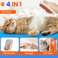 Pet Steam Brush For Cat & Dog - Pets Spray Hair Removal Comb - Cats Indoor Shedding & Grooming Mist Tool - Water Steamer Brushes for Long & Short Haired Dogs - Spritz Defur Comb (Orange)