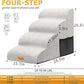 Topmart High Density Foam Dog Steps 4 Tiers,Extra Wide Deep Pet Steps,Non-Slip Dog Stairs Ramp for Bed,Soft Foam Cat Ladder,Best for Older Injured,Older Pets,Cats with Joint Pain