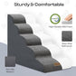Dog Stairs for High Beds Up to 30", Extra-Tall 24.5" 5-Step Foam Pet Ramp with Washable Cover, Gentle Slope Steps, Bed & Couch Ladder for Small Medium Dogs & Senior Cat, Puppy Climbing Stairs
