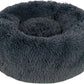 Best Pet Supplies Round Donut Dog Bed with Plush Faux Fur Fabric, Calming, Anti-Anxiety Cushion for Indoor Pets, Slip-Resistant Base, Soft Ergonomic Support - Gray, 27x27x7.5''