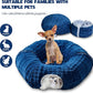 Bubble Cat Tunnel for Indoor Cats, Round Peekaboo Cave Toy with Dangling Balls, Donut Tunnel Bed with Circle Mat for Puppy Kitten Rabbit, Navy Blue