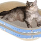 Cat Scratcher, 2pcs-23.6x14.9 inches Large Cat Scratching Board, Cardboard Cat Scratchers for Indoor Cats, Oval Cat Scratch Pad Bed with Catnip