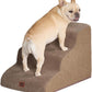 EHEYCIGA Curved Dog Stairs Ramp for Small Dogs 15.7" H, 3-Step Dog Steps for Couch Sofa and Chair, Pet Stairs for Cats, Non-Slip Balanced Pet Steps Indoor, Camel