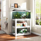 Fish Tank Stand White,3-tier Rack Shelf heavy duty Metal Frame Aquarium Stand 20 Gallon,Reptile Terrarium Stand for 30 Gallon Long Aquarium,Reptile Tank Stand,Breeder Tank Stand,31.5"*18"*34"