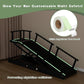 6 Level Height Adjustable Dog Ramp for Bed, Couch 65" Foldable Pet Ramp with Non-Slip Mat，DIY Glow Strips & Rest Platform Heavy Duty Dog Stairs for Large Dogs up to 200Lbs ，Black