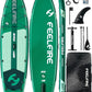 Feelfire11'x34” Extra Wide Inflatable Paddleboard, Stand-up Paddle Board for Adults, 420lb Capacity for Yoga/Fishing/Family, EVA Deck, US Fin, High-Pressure Pump, Storage Backpack, Safety Leash