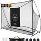 PodiuMax Golf Net, 10x7ft Golf Practice Net with Noise Reduce Silk Target Driving Real Balls, Hitting Nets for Backyard Garage, Improve Chipping Putting Pitching, Gift for Men & Golfers
