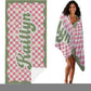 JML Personalized Beach Towel with Name, Custom Flower Beach Towel, Customized Microfiber Pool Towel, Quick Dry & Absorbent Swim Towel for Adult,Anniversary, Birthday, Summer Holiday,Vacation