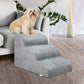 Dog Stairs for Small Dogs - High Density Foam Dog Ramp, Extra Wide Pet Steps with Non-Slip Bottom for High Beds, Couche and Sofa, Best for Dogs Injured, Older Doggy Cats (Grey, 3 Steps)