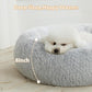 WNPETHOME Calming Dog Bed Cat Bed Donut, Faux Fur Pet Bed Self-Warming Donut Cuddler, Comfortable Round Plush Dog Beds (24 x 24 Inch, Light Grey)