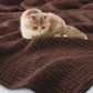 Carriediosa 100% Cotton Muslin Throw Blanket 70" X 80" Twin Size，4-Layers Summer Gauze Throws for Bed Couch，Soft Lightweight Breathable Linen Blankets Bedspread for Adults All Season，Dark Brown
